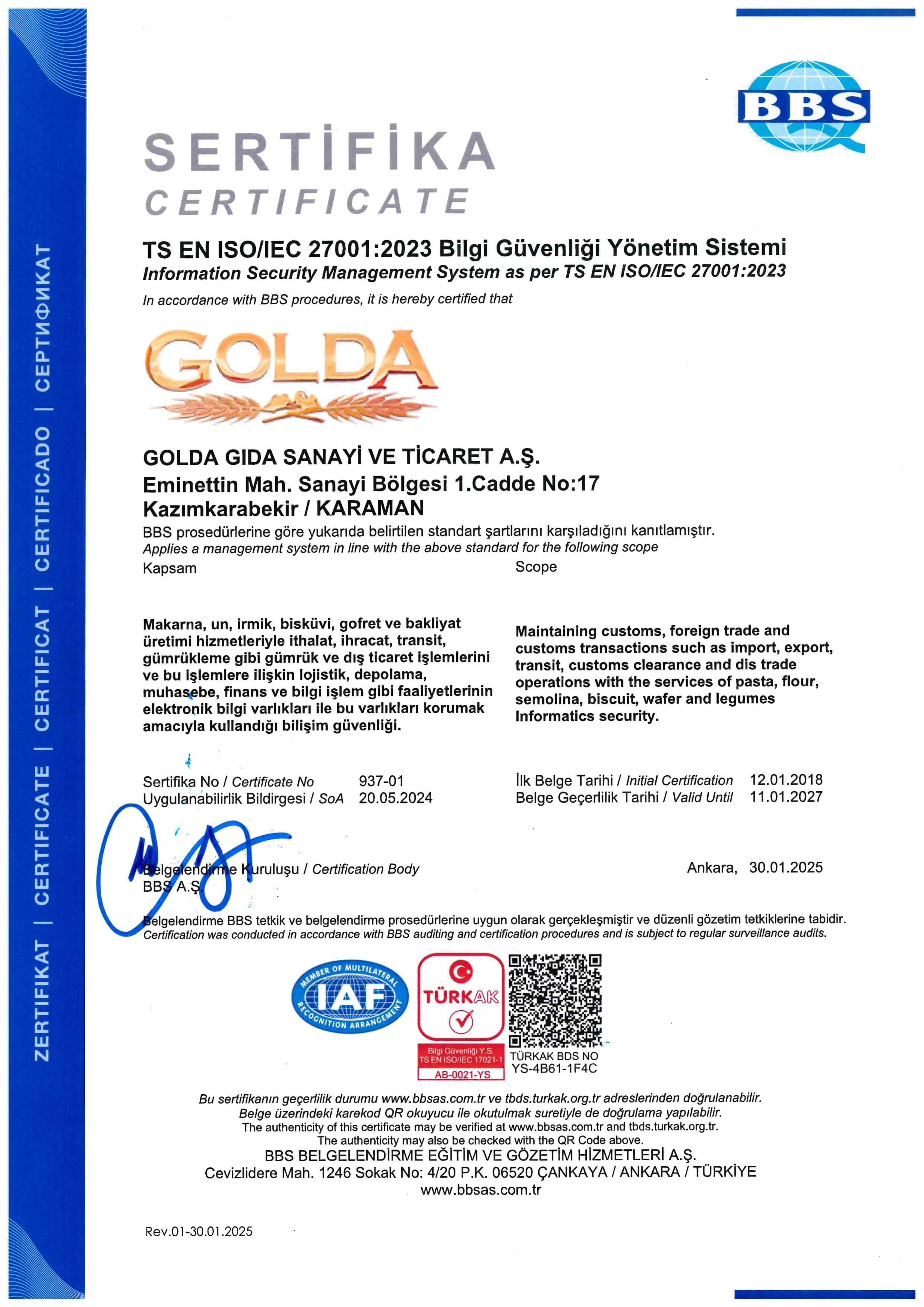 BSS TS ISO 27001
