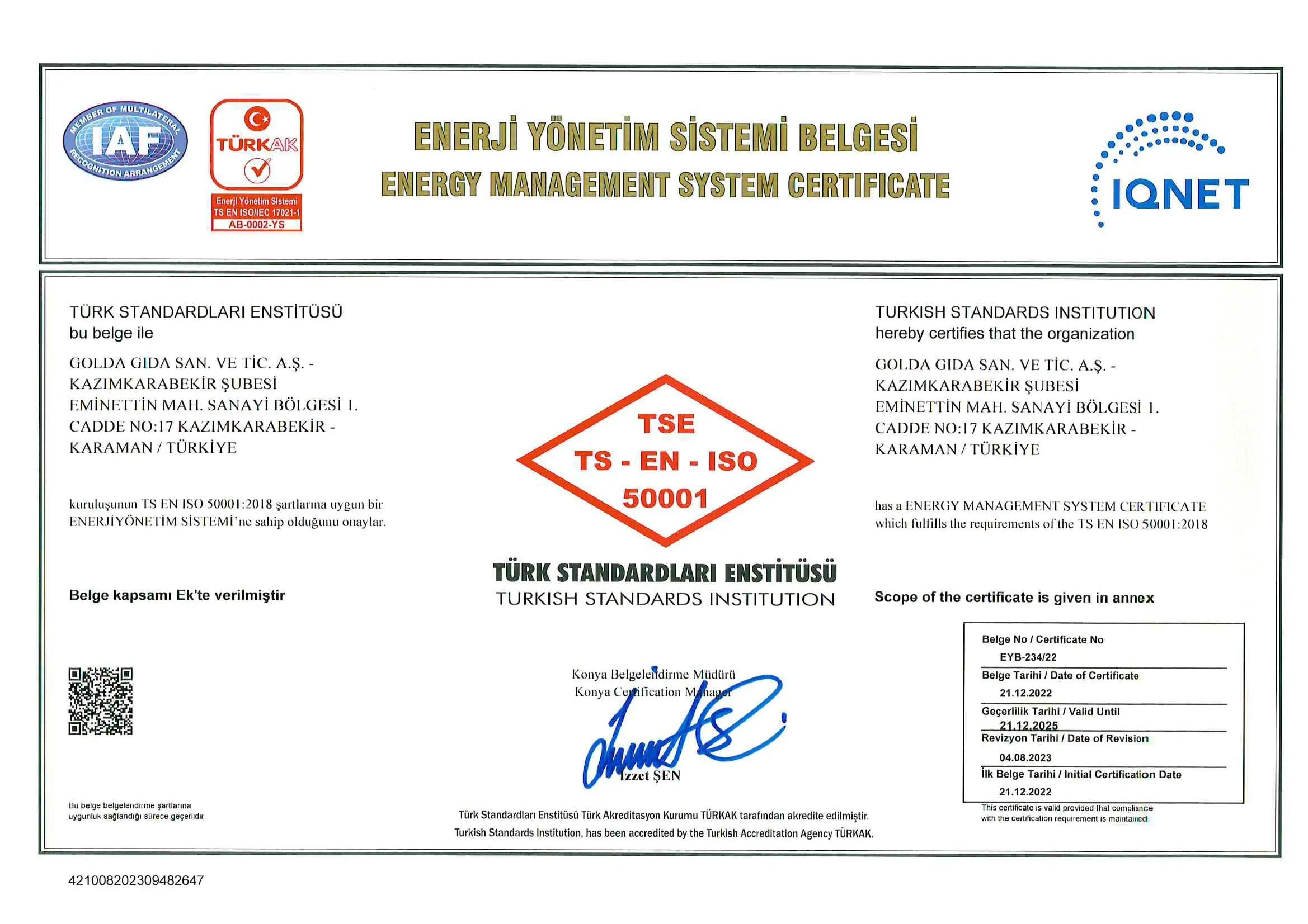 TS EN ISO 50001
