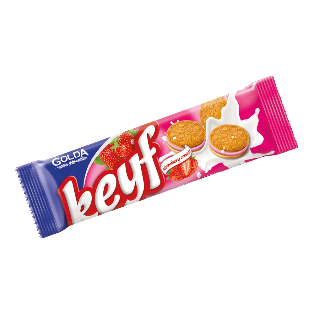 Keyf Sütlü Çilekli Kre. Sandviç Bis. (50 Gr)