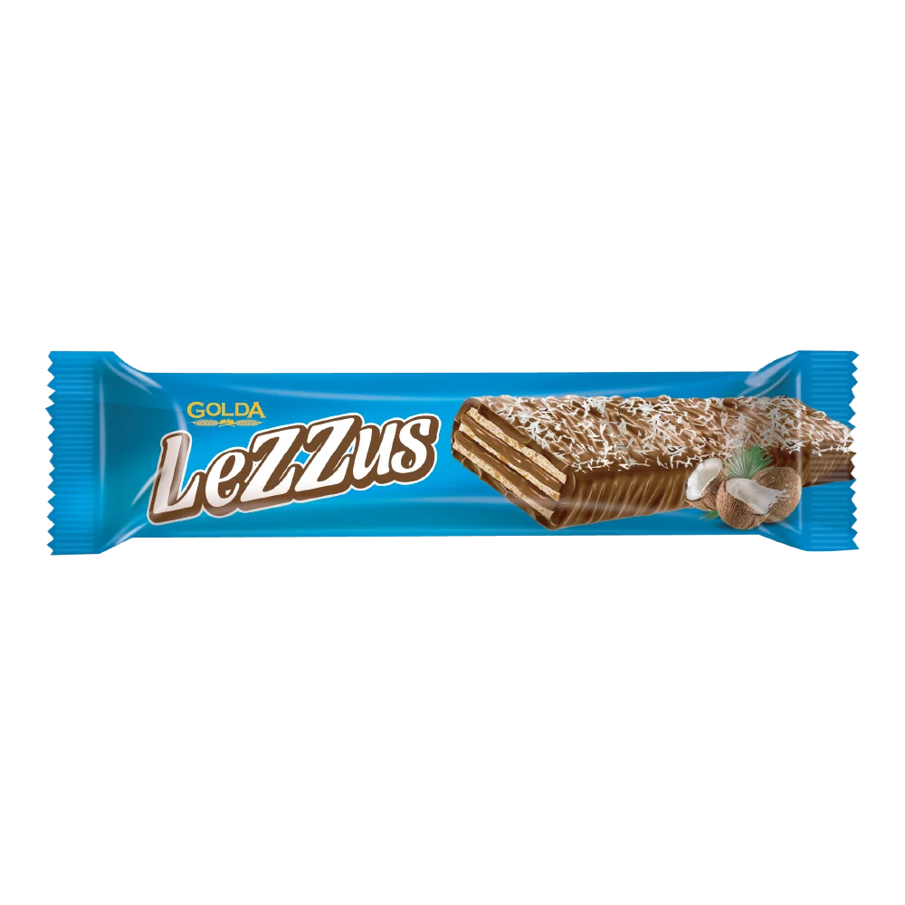 Lezzus Kakao ve Hindistan C. Kaplamalı Kakao Kremalı Gofret