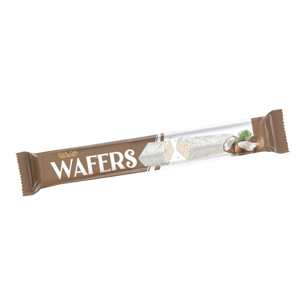 Wafers White Cocoa Coated Wafer with Coconut Cream