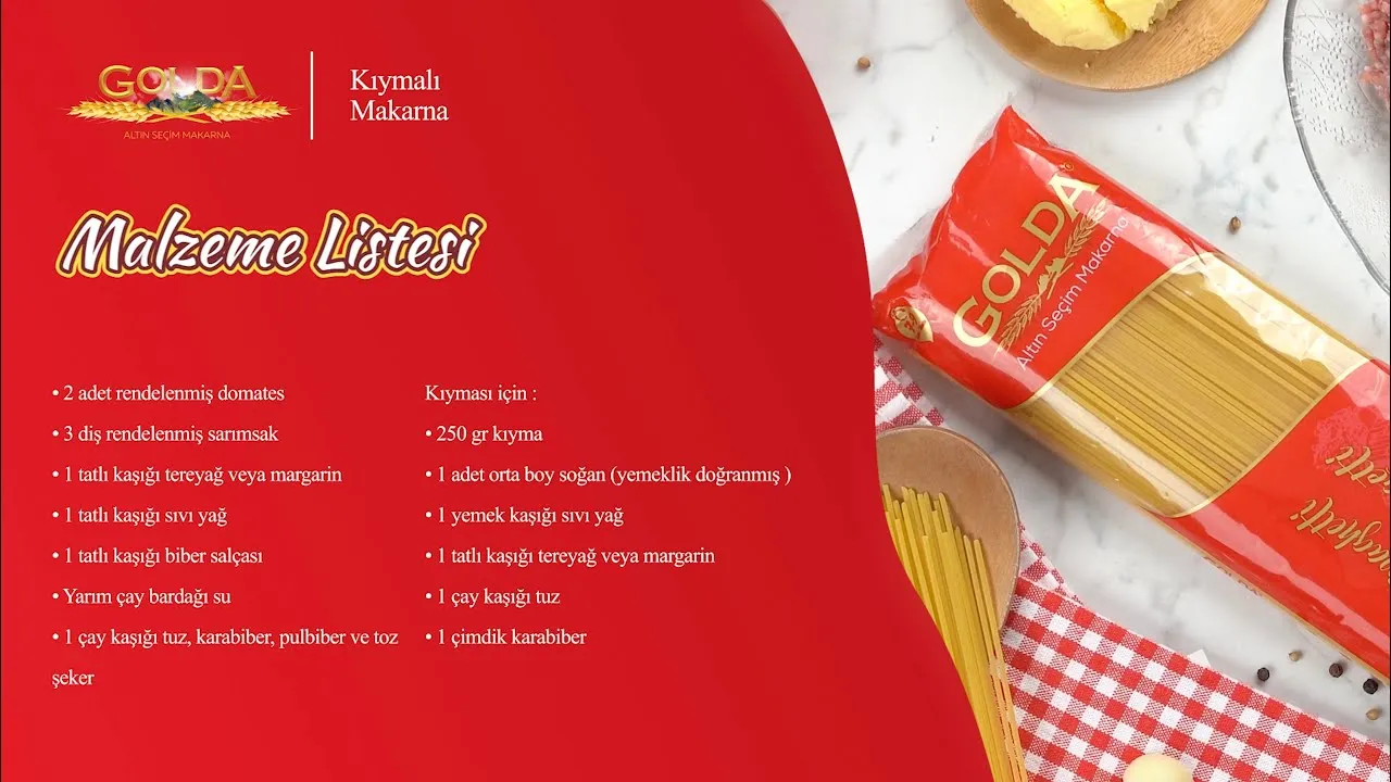 Golda Spagetti Makarna ile Kıymalım Tarifi